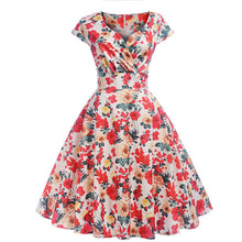 Load image into Gallery viewer, V-Neck Big Swing Vintage Christmas Dress Women