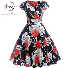 Load image into Gallery viewer, V-Neck Big Swing Vintage Christmas Dress Women